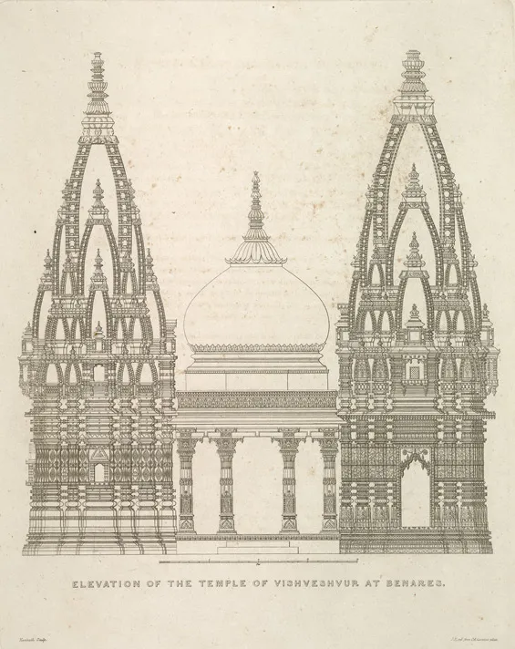 James Princep documented the present-day Kashi Vishwanath Mandir, which was built by Maratha Queen of Malwa – Ahilyabai Holkar in 1776