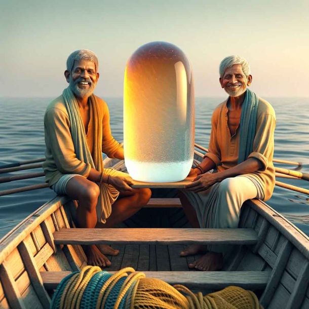 Video Of Rare 140 KG Orange Crystal Shivling Found In Fisherman's Net Goes Viral