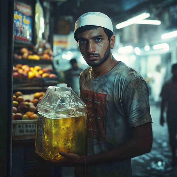 Ghaziabad: Juice Seller Aamir Khan Found Mixing Urine with Juice Sold to Customers, Locals Hand Him and His Minor Assistant Over to Police