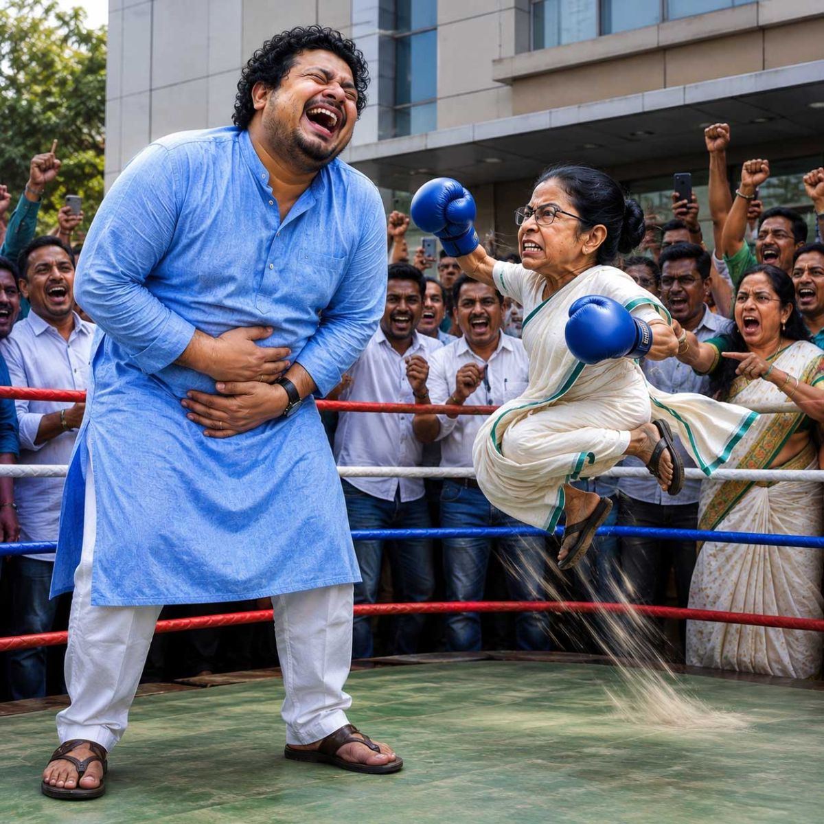 Rebel Faction Led by Ritabrata Banerjee Seizes Control of Trinamool Congress Headquarters on Kolkata's EM Bypass, Declaring Themselves the Authentic Party
