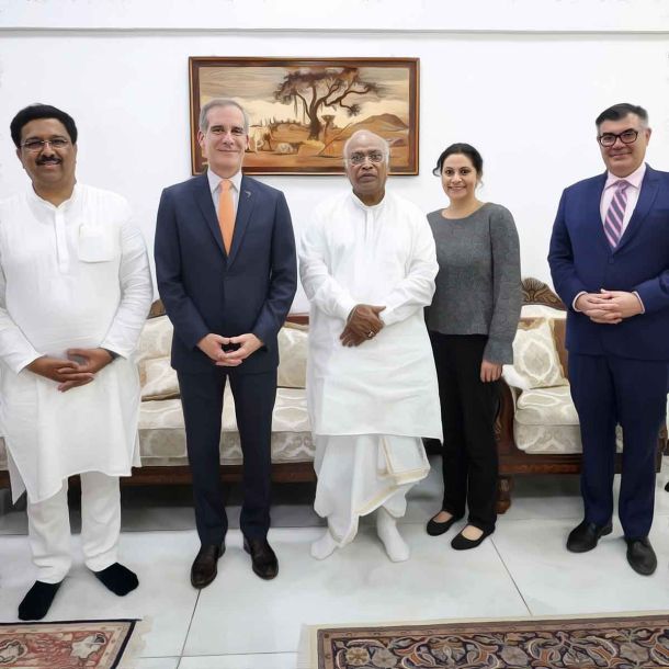 Days after meeting opposition leaders, from Owaisi to Omar Abdullah, US finally makes its way to Congress: Eric Garcetti meets Kharge