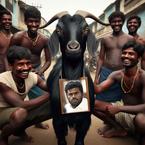 Symbolic murder? DMK workers paste Annamalai’s picture on a goat before beheading it, had earlier eaten mutton biryani to ‘celebrate’ his loss