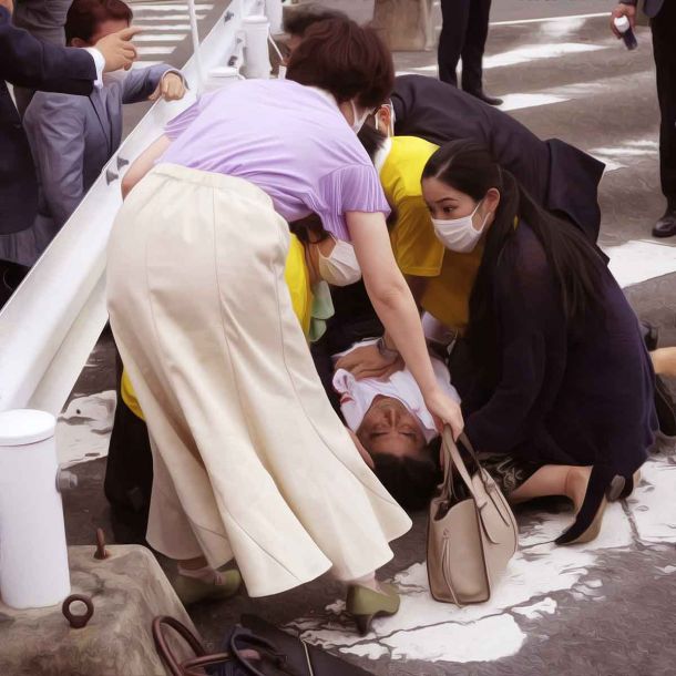 Former Japanese PM Shinzo Abe shot while delivering a speech