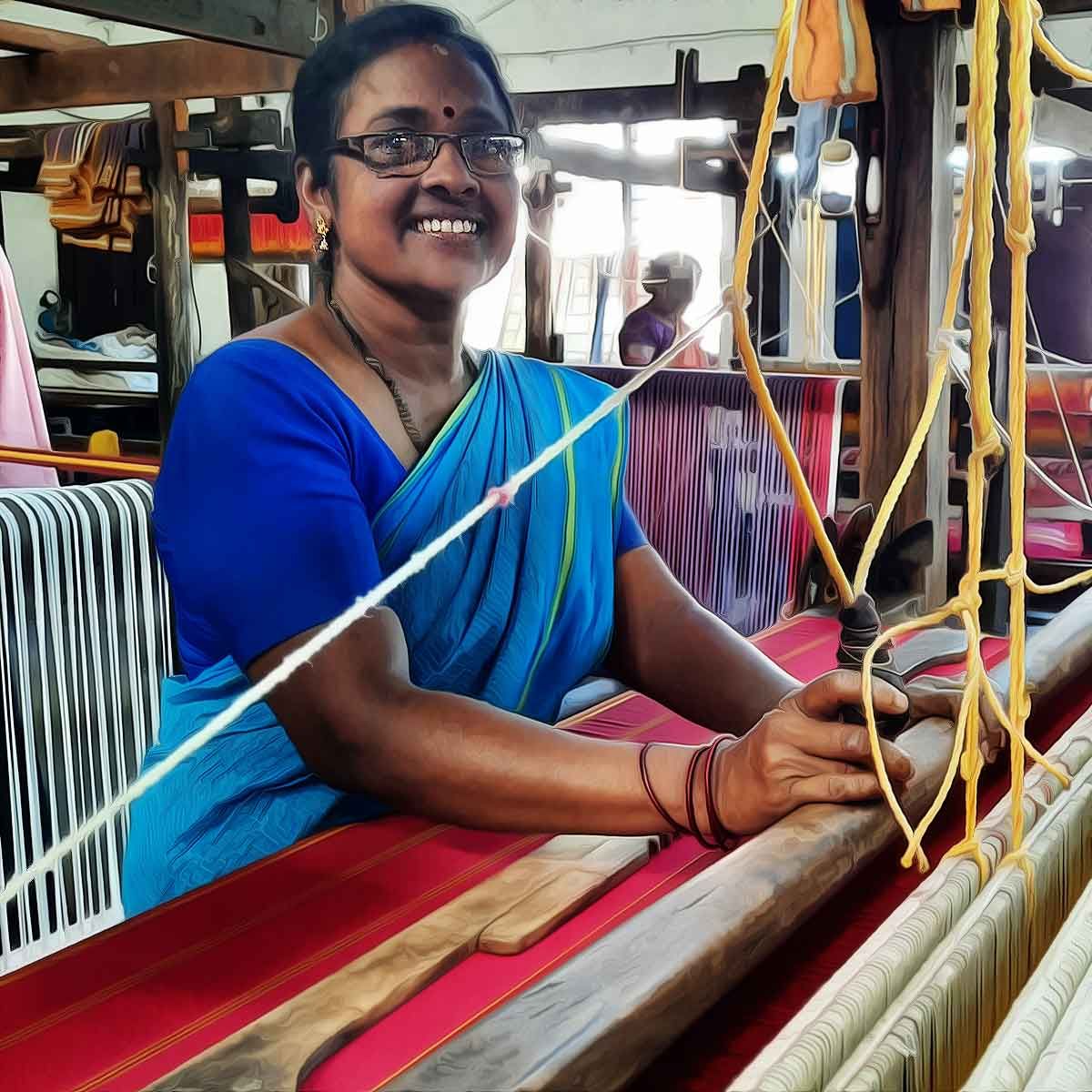 Buy Blue Silk Blend Saree | MSL-RJ-KBH-204003-E/MSL11MAY | The loom