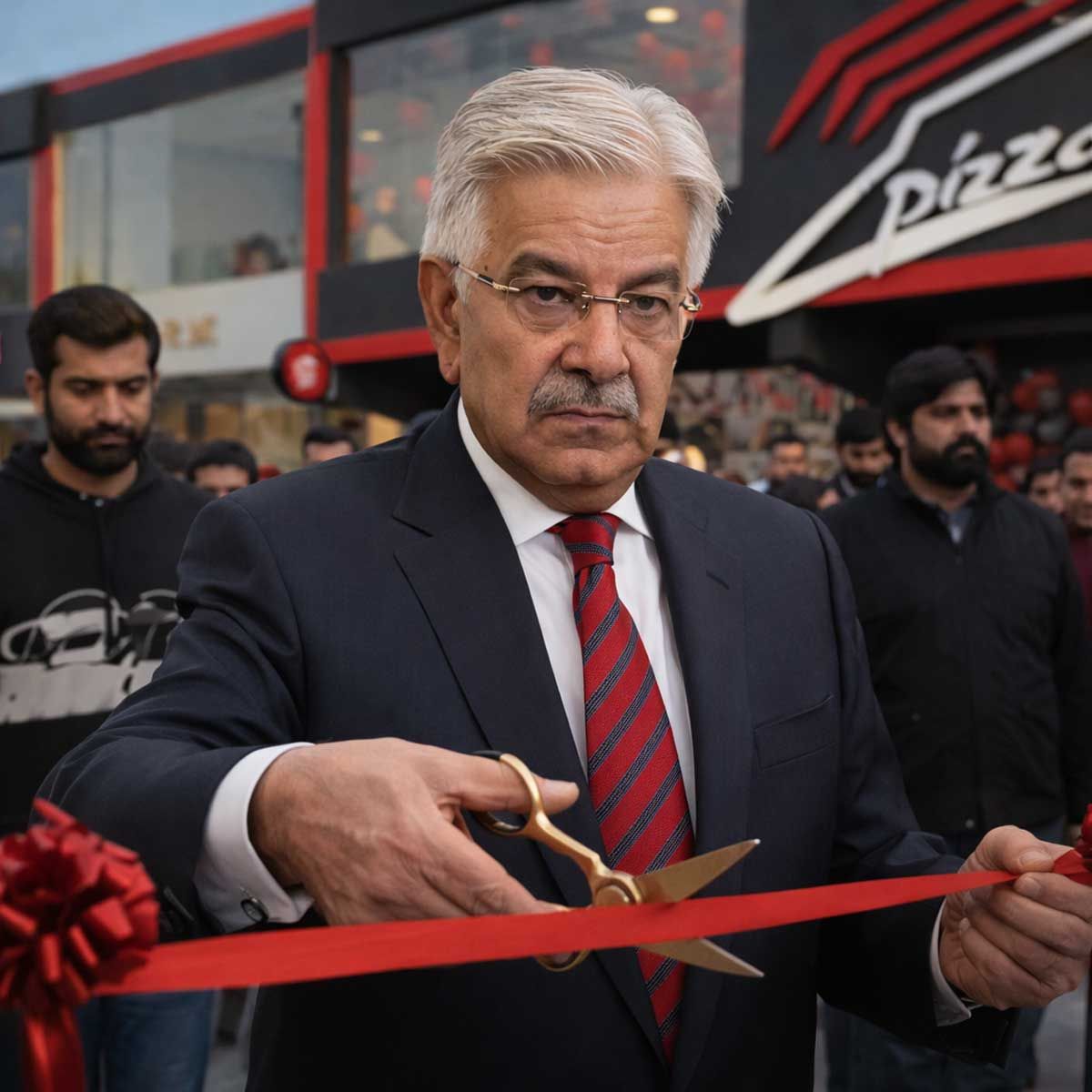 Pakistan Defence Minister Cuts Ribbon at Bogus Pizza Hut in Sialkot, Real Chain Cries “Not Our Pizza”