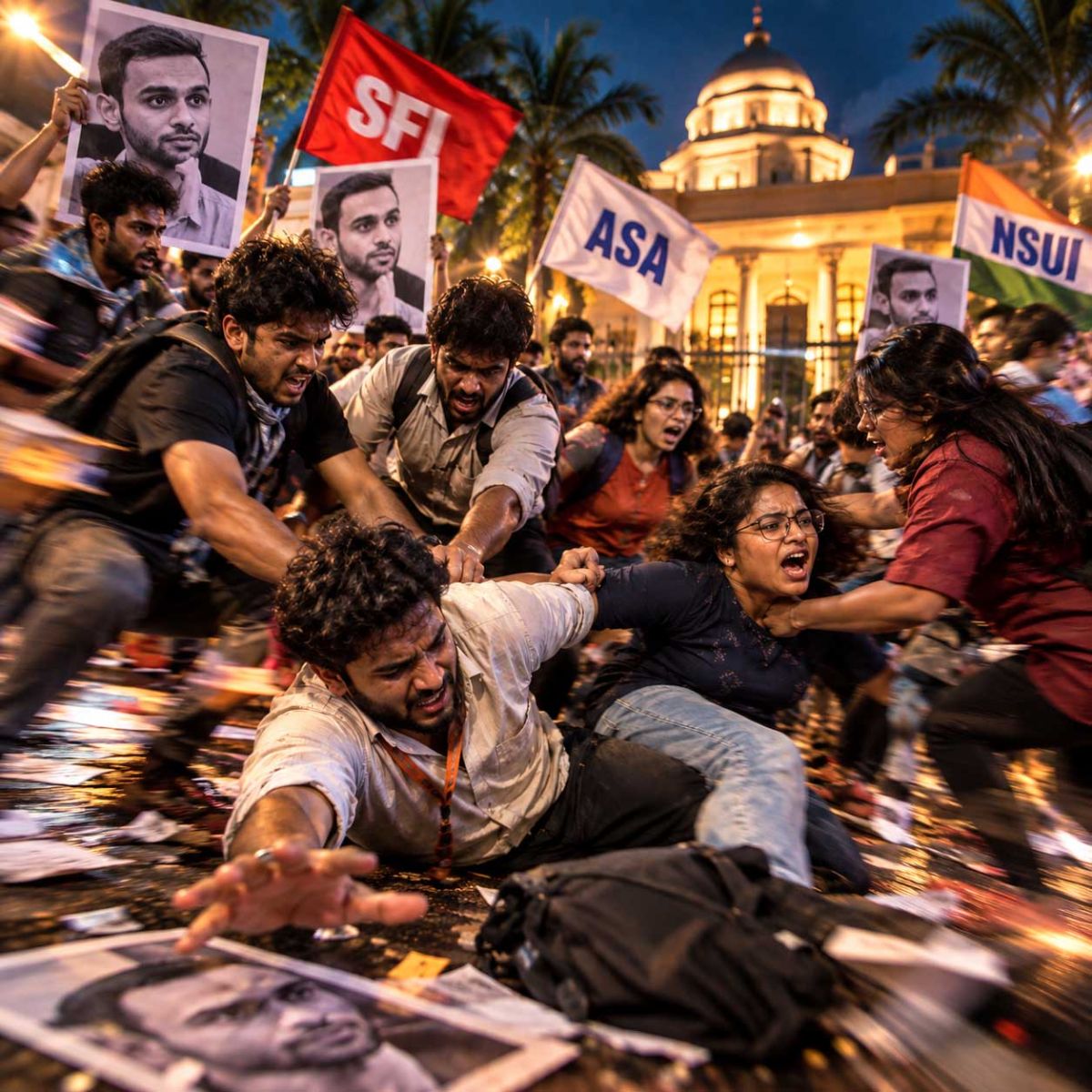 Umar Khalid Film Sparks Campus Strife: ABVP Members Assaulted by Left-Wing Alliances, Two Hospitalised